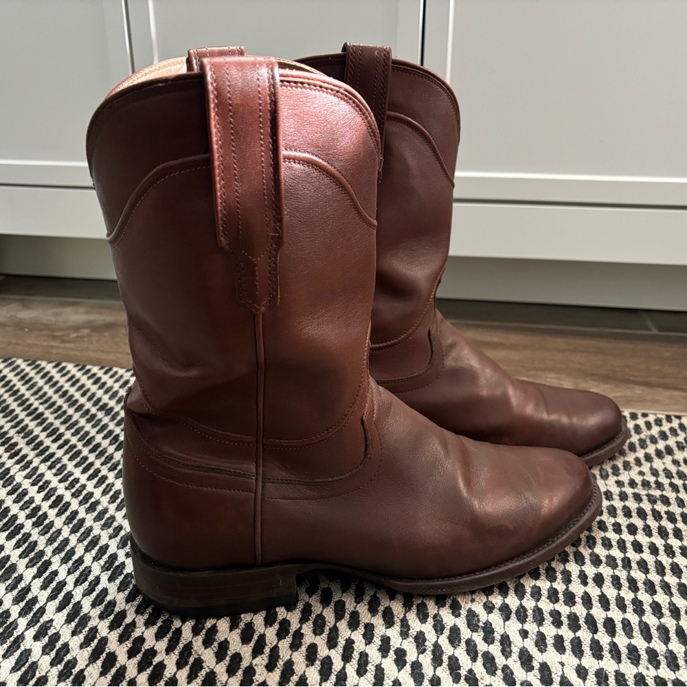 Tecovas Brown Leather Boots, The Earl Roper